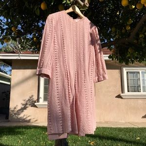 Lauren Conrad Pale Pink, Lace Long Sleeve Dress